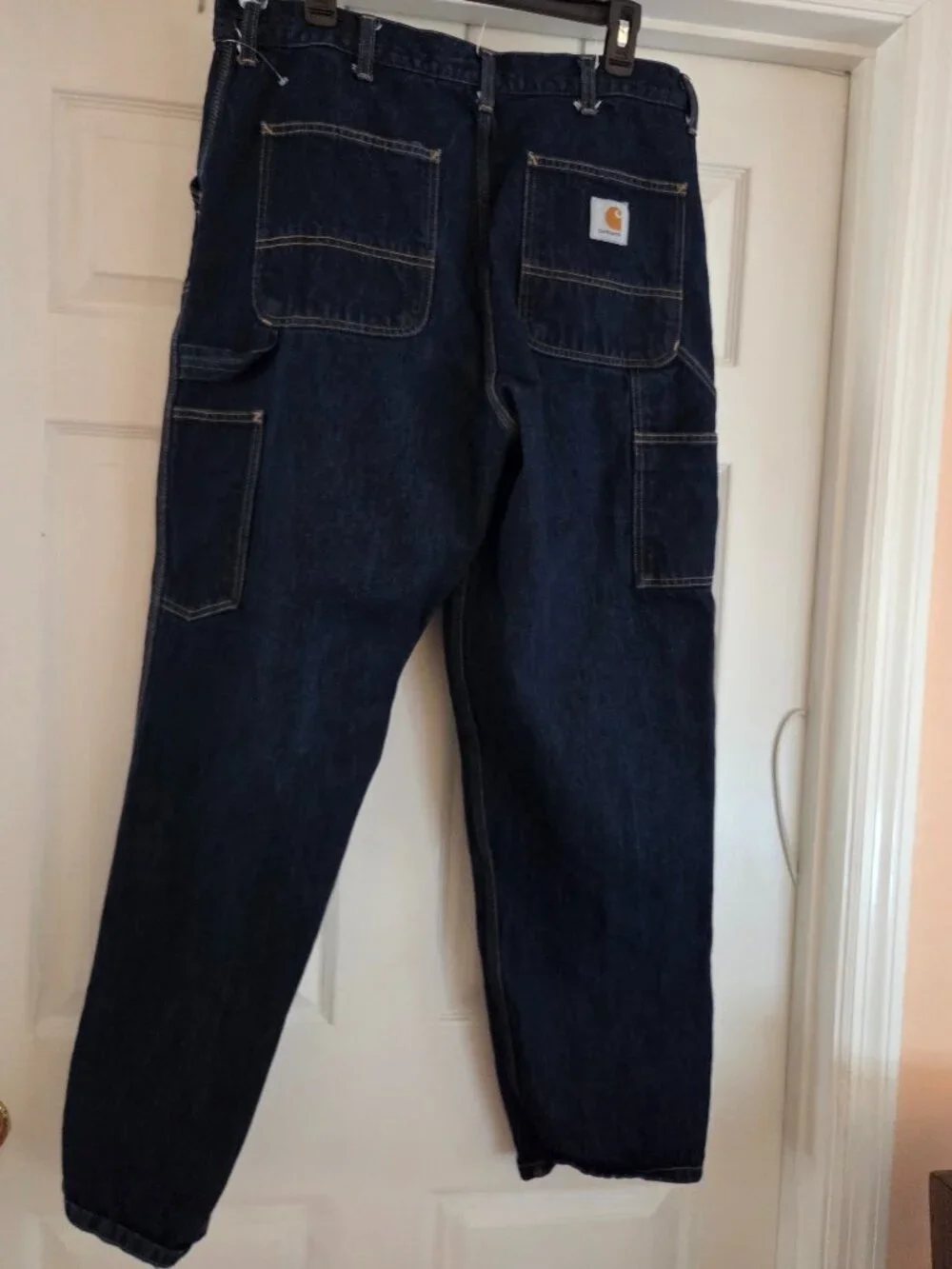 Carhartt Work in Progress Double Knee Pants 36x32 Blue Denim